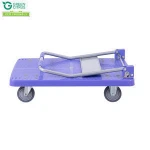 HOTSALE 300kg Load 4'' Wheels Heavy Duty Plastic Platform Hand Truck Trolley Cart With Folding Handle