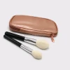 Hotsale  private label  wood handle synthetic hair powder brush 2pcs makeup brushes