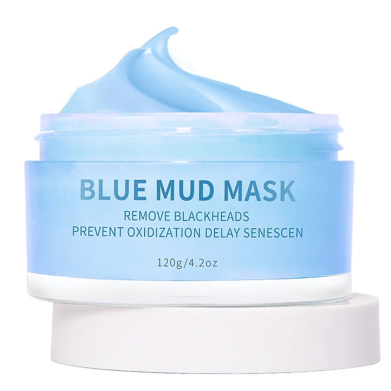 Hydrating Organic Vegan Blue Berry Facial Face Mask  Kaolin Bentonite Blue Clay Mask