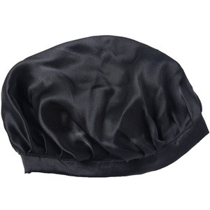HZO-18062 Silk Sleep Caps for Women Girls 100% Natural Night Cap Adjustable Bonnet Head Cover for Hair Beauty