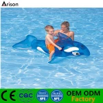 Inflatable dolphin whale fish shaped ride on floating boat for children