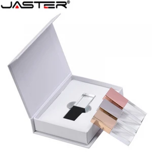 JASTER China Manufactory Crystal USB3.0 Memory 4GB 8GB 16GB 32GB 64GB USB Flash Drive with Gift Box