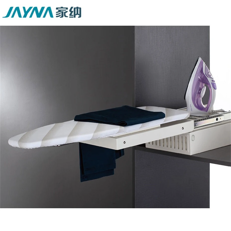 Jayna Home Accessories Iron Wood 180 Degree Rotating Drawer Hidden Folding Ironing Board For Cabinet
