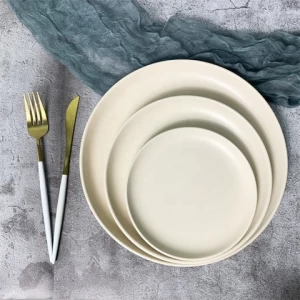 Jiakun Stoneware Plates Restaurant Dishes Sets Ceramic Plate Sets Black Plate Tableware Pottery Porcelain Ceramics Dinner Set