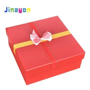 Jinayon New products upper and lower cover bow gift jewelry packaging cosmetics mooncake custom wholesale advertising