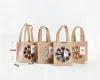 jute fabric with customized Sequins  jute bag gift bag