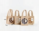 jute fabric with customized Sequins  jute bag gift bag