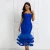 Import KEN-86936 high quality royal blue mesh mermaid dress off shoulder lace long evening dress from China