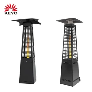 KEYO Manufacturer 14Kwh  Electric Fan Operated Black German Stove Outdoor Wood Pellet Burning Patio Heater