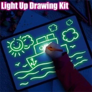 Kid Light Drawing Pad Luminescent Board Glow in Dark Painting Developing Educational Toy