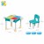 Import Kids DIY plastic educational 3 in 1 study table multifunction blocks desk with chair compatible desktop building blocks from China