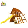 kids outdoor playground wood playhouse with slide