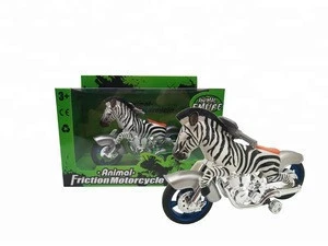 Kids Zoo Animal Toy Creative Plastic Friction Zebra vehicle