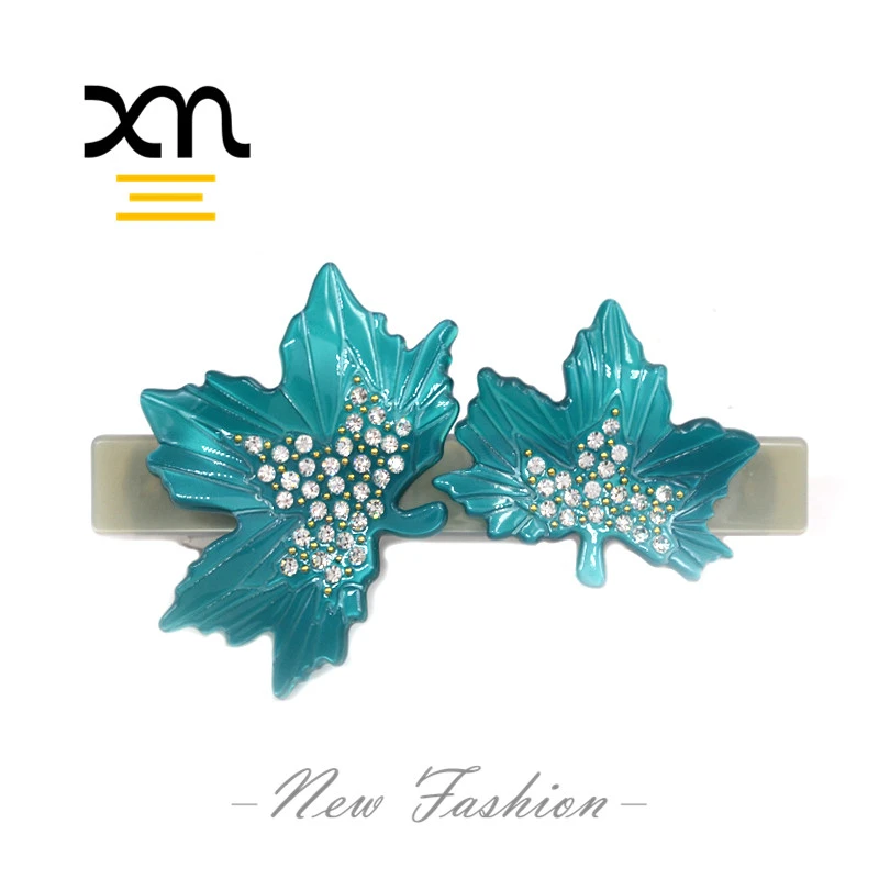 large barrette hair clips maple leaves girls barrettes hair accessories with rhinestones glam hair barrette clips for women