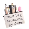 Latest design letter fashion custom makeup cosmetic case bag zipper cosmetic bag