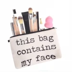 Latest design letter fashion custom makeup cosmetic case bag zipper cosmetic bag