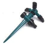 Lawn Garden Sprinkler Automatic 360 Degree Rotating Lawn Sprinkler Adjustable 3 Arms Sprayer Irrigation System Leak-Proof Design