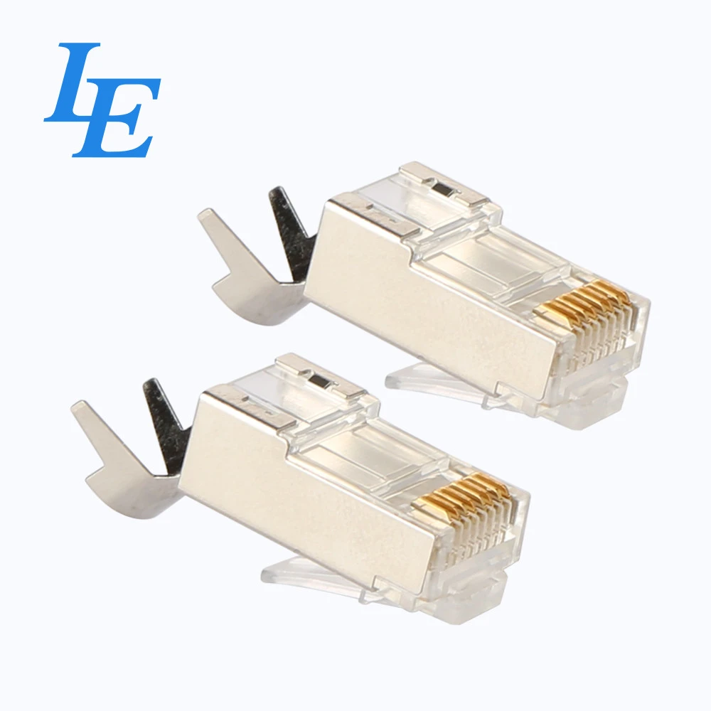 LE Cat7 8 Pin Gold Plated RJ45 FTP Connector For Network Cabling