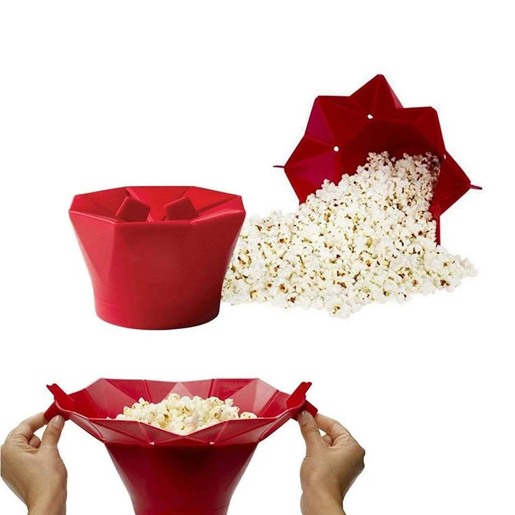 LFGB Approval Microwave Silicone Popcorn Maker Collapsible Popcorn Poppers