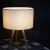 Import linen shade tripod wooden table lamp from China