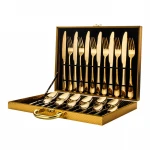 LJJA5 Stainless Steel Luxury Flatware Set Dinner Set Tableware  Knife and Fork Spoon  Gift  Gold Plated  Cutlery  Set