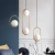 Import Loft Industrial Decor Nordic Glass Ball Pendant Lights Vintage Hoop Gold Modern LED Hanging Lamp from China