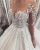Import Long Sleeve Illusion Wedding Dress with Long Tail Pearl Beaded Lace Bridal Gown Beautiful Bride DressNew vestido de noiva from China