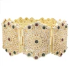 Luxurious aristocratic golden wedding dress belt with all-Rhinestone sparkling Moroccan metal belt