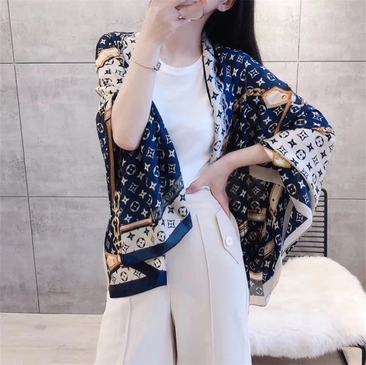 Luxury Brand Pattern Printed Silk Scarves for Ladies Summer Hijab Scarf Women Foulard  Beach Stoles Soft Long Scarves Shawls
