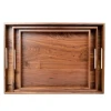Luxury dining table desktop organize food serving wood trays home decor walnut