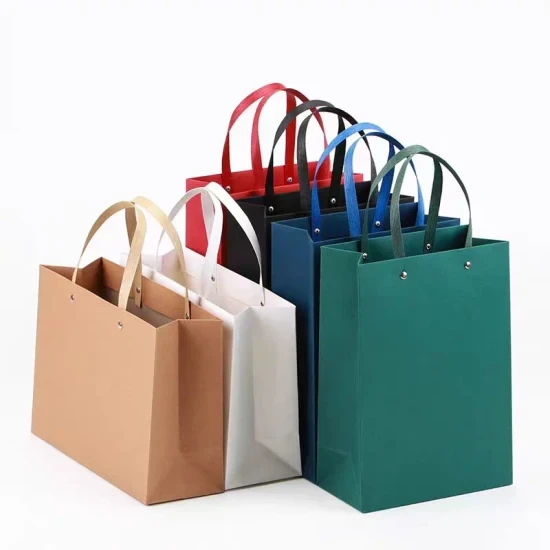 Buy Luxury Recyclable Kraft Paper Shopping Gift Bags With Rivet ...