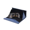 Magnet Folding PU Leather Optical Glasses Frame triangle Case