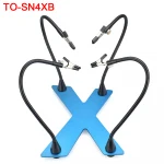 Maixi Soldering Helping Hand Tools 4 Sturdy Universal Pipes with X Base, 3x LED Magnifier for Fixing Small Objects Solder Clamp