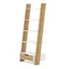 Manufacture wooden 5-tier display stand ladder magazine rack next to the wall