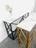 Matel Iron Golden Coffee Tables and Console Tables Power Coated Framed With White Marble Stone Tops