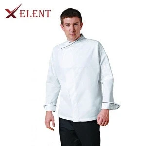 Men Durable Chef Jacket Coat Hotel Kitchen Summer Snap Button Thin Waiter Uniform Short Sleeve Chef Wear