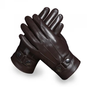 Men Winter Touch Screen gloves Waterproof Thermal Gloves Cycling Outdoor sheepskin Leather gloves mittens