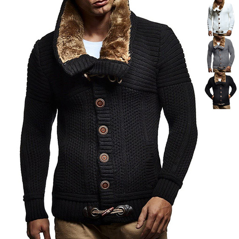Buy Mens Heavy Thick Cardigan Sweaters Plus Velvet Cardigan Sweater