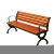 Import Metal leisure backless street wood bench outdoor public modern waiting patio park bench from China