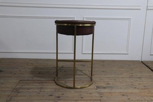 Metal stainless steel frame in gold finished Italian vintage leather bar chair bar stool YH-522