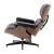 Midcentury style modern design  black and brown leather recliner hotel round coffee waiting lounge office chairs