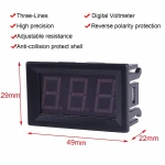 mini digital voltmet DC 2.5V to 30V Digital Voltmeter Voltage Panel Meter Red/Blue/Green For 6V 12V Electromobile Motorcycle Car