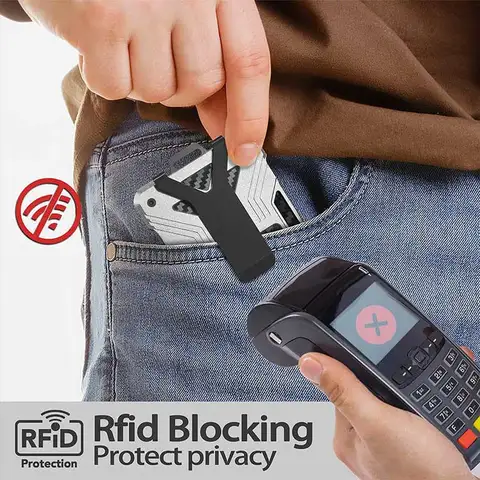 Small Wallet Screen Buy Minimalist Slim Wallet With Id Window & Coin Box Carbon Fiber ...
