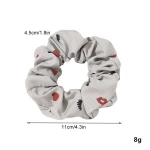 MIO Trendy Print Elastic Hairbands Eyelash Lip Pattern Hair Scrunchies