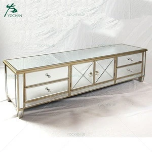 Mirrored tv stand crushed diamond furniture crystal tv unit tv table