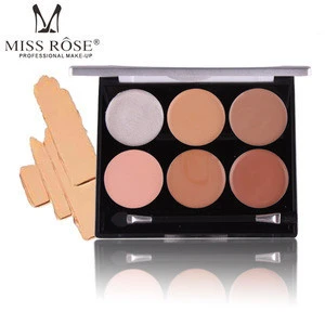 MISS ROSE 6-Color Flawless Makeup Base Contour Moisturizer Foundation Cream Concealer
