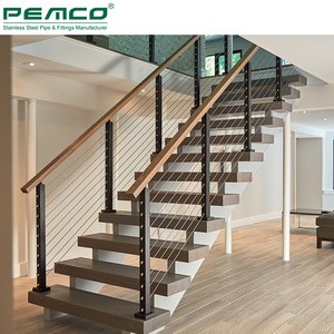 Modern Installation Vertical Wire Balustrade Handrail Systems Stair Balcony Stainless Steel Wire Rope Cable Railing