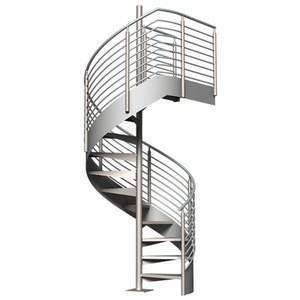 Modern outdoor stainless steel railing spiral stair