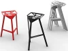modern replica Die Cast Aluminum Three Legged magis stool one bar stools