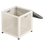 Modern See Through Square Storage Ottoman Stool